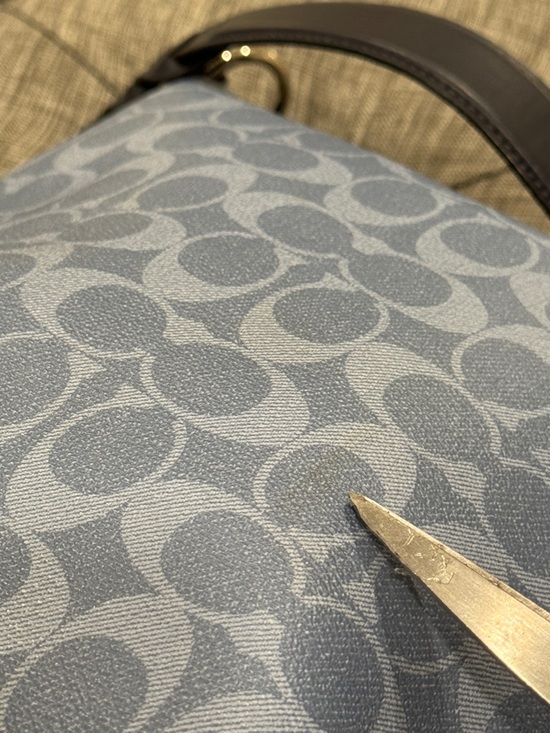 Coach Abby Duffle Blue Signature Monogram Hobo Bag - Picture 10 of 17